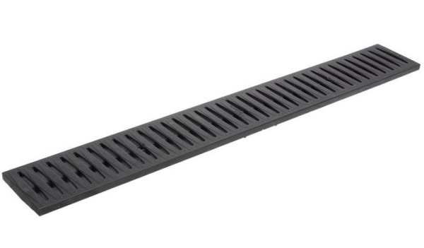 решетка канала пластиковая черная 0,022м