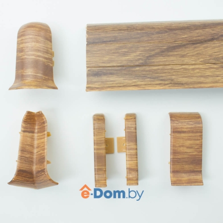 плинтус с кабель-каналом rico leo № 160 каштан амурский