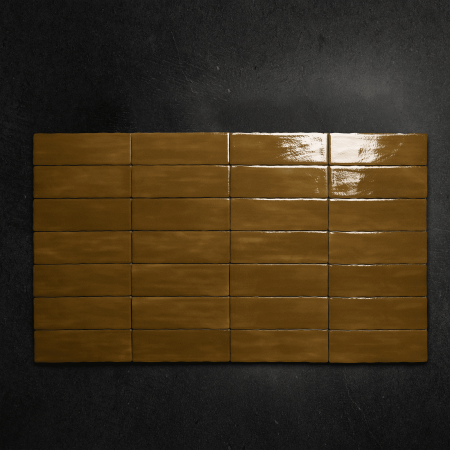 керамогранит ennface camelot caramel glossy 7,5х22,5 см