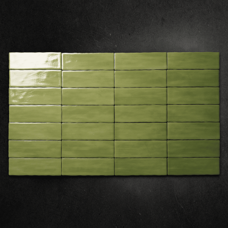 керамогранит ennface camelot olive glossy 7,5х22,5 см