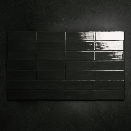 керамогранит ennface camelot charcoal glossy 7,5х22,5 см