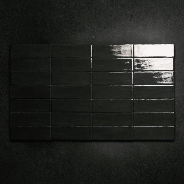 керамогранит ennface camelot charcoal glossy 7,5х22,5 см