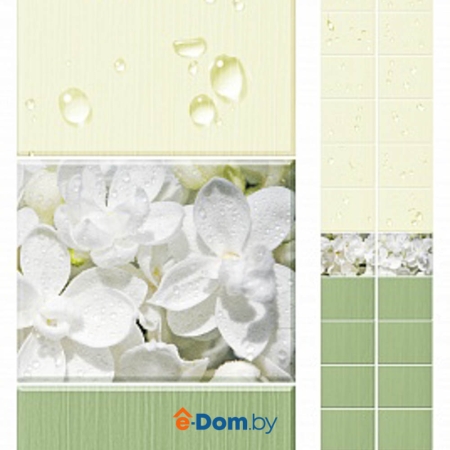 панель пвх юник капли росы зеленые 2,7м