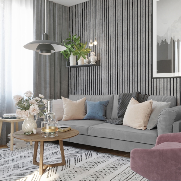 панель 3d rail grace ясень серый