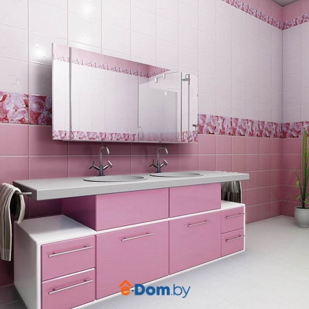 панель пвх юник капли росы розовые 2,7м