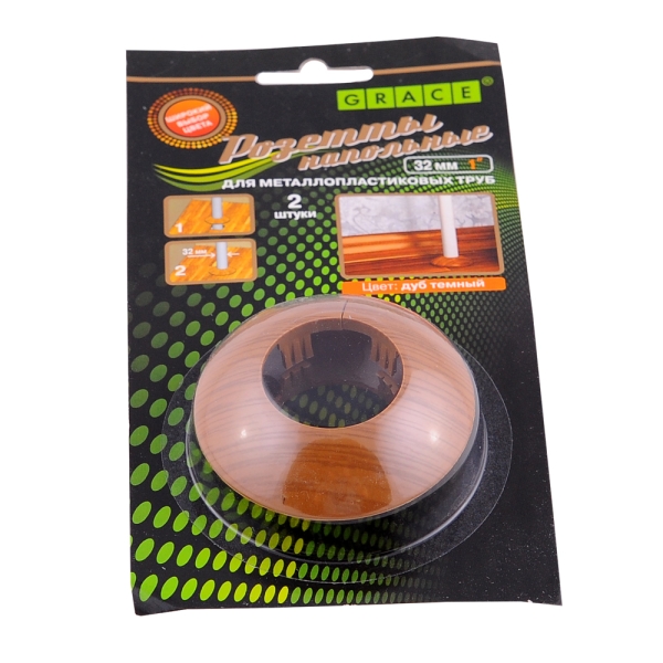 розетты напольные d-26мм дуб темный (2шт.)