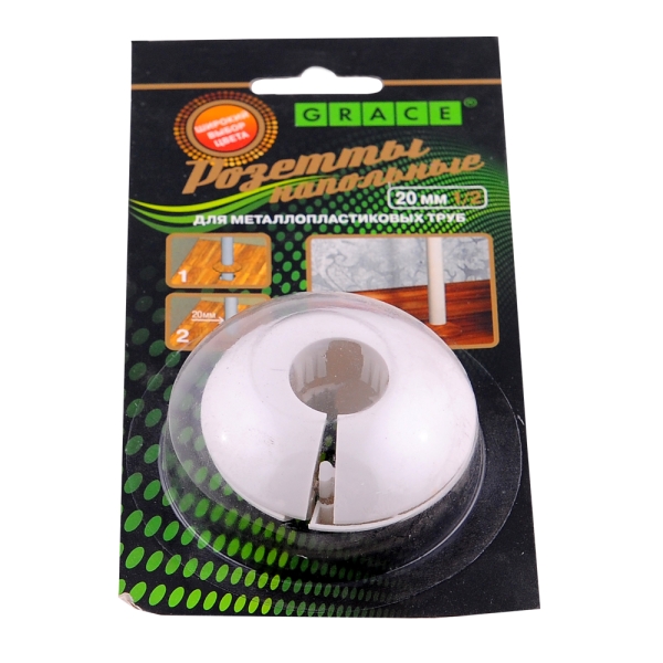 розетты напольные d-26мм белый (2шт.)